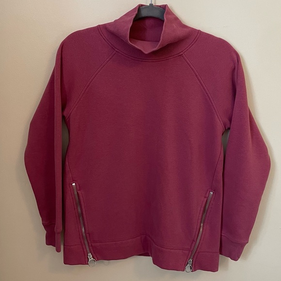 ATHLETA Women’s XS Pink Crewneck with Zipper Detail on Pockets - Picture 1 of 3